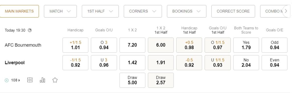 prediction Bournemouth vs Liverpool 11032023