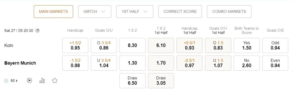 prediction Koln vs Bayern Munich 27052023