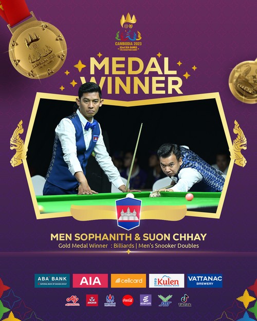Malaysia settles for Silver in Men's Snooker Doubles at 2023 SEA Games after losing to Cambodia
