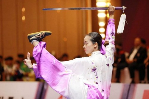 Women's Wushu trio wins first-ever gold medal for Cambodia at 32nd SEA Games

