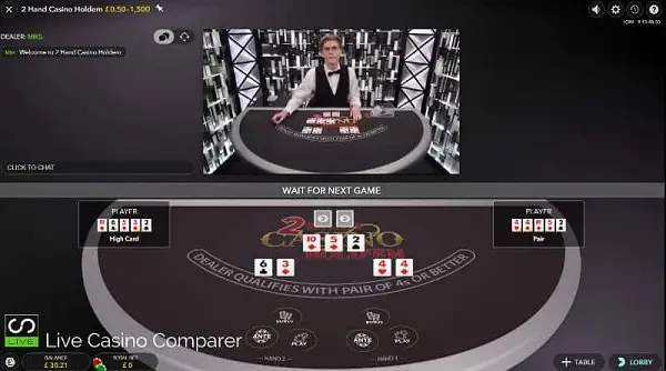 Share detailed 2 Hand Casino Hold'em instructions at the house 188bet