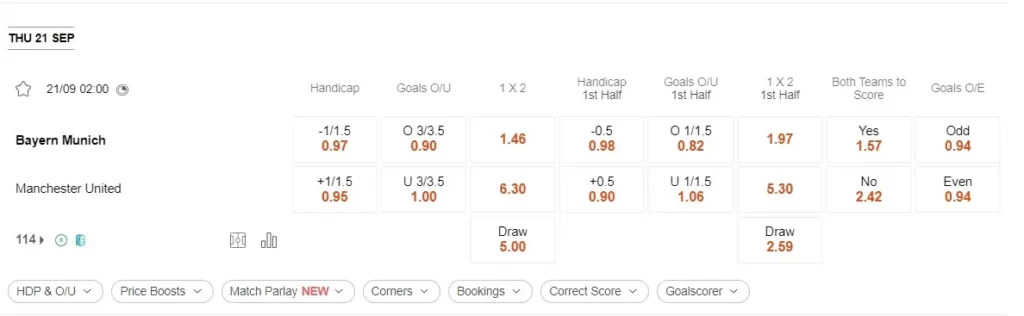Identify Bayern Munich vs MU 21092023
