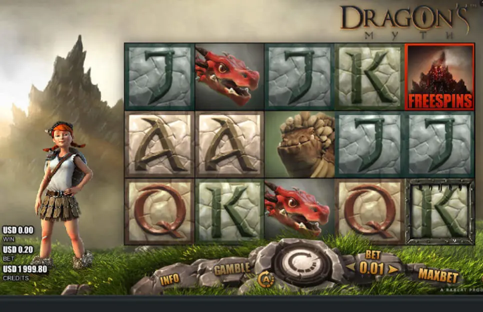 Dragon's Myth - Hunting earth dragons will reward you with 2000 times your bet