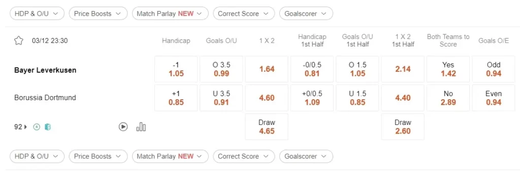 Identify Leverkusen vs Dortmund 03122023