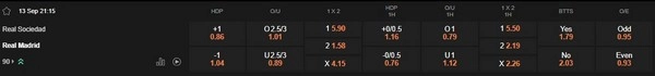 prediction Real Sociedad vs Real Madrid 13092025