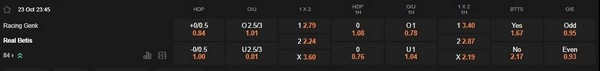 prediction KRC Genk vs Real Betis 23102025
