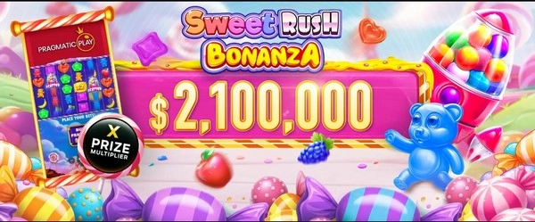 Spin to win daily in the USD 2.1M Sweet Rush Bonanza Tournament by Pragmatic Play