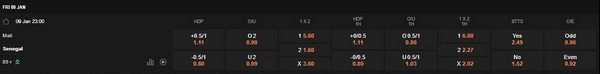 prediction Mali vs Senegal 09012026