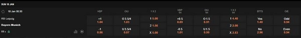 prediction RB Leipzig vs Bayern Munich 18012026