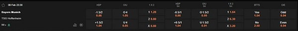 prediction Bayern Munich vs Hoffenheim 09022026